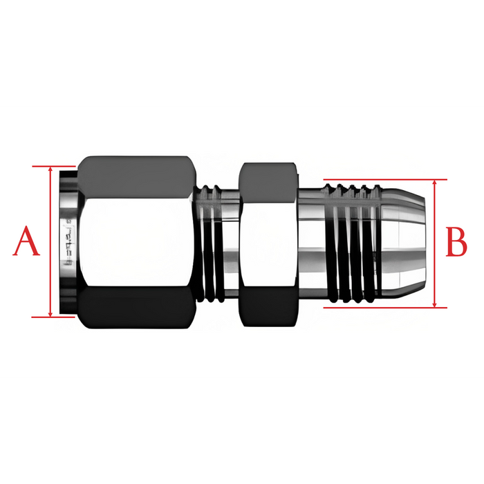 A (O.D.) X B (Female JIC) Union Stainless Steel 316-Ace Compression Fittings