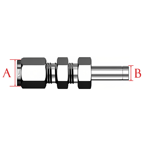 A (O.D.) X B (O.D.) Tube Stub Bulkhead Reducer Stainless Steel-Ace Compression Fittings