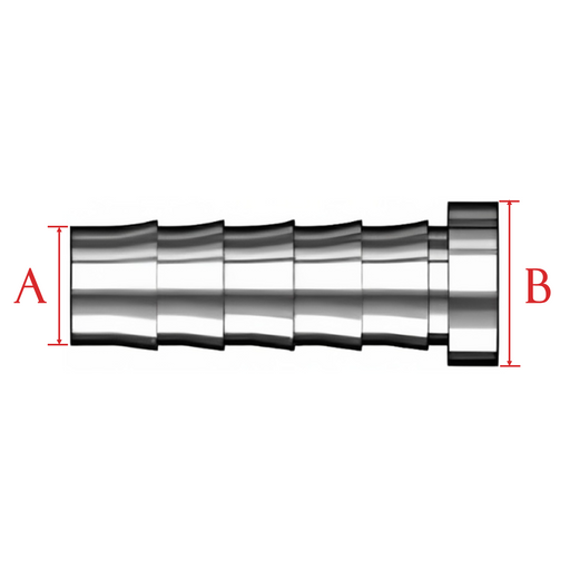 A (O.D.) X B Insert Stainless Steel 316 For Soft Nylon or Plastic Tubing-Ace Compression Fittings