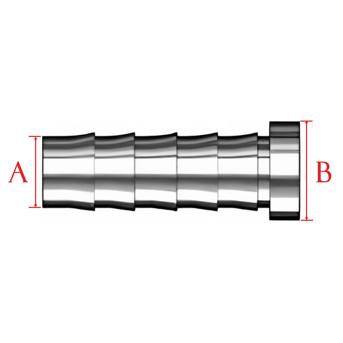A (O.D.) X B Insert Stainless Steel 316 For Soft Nylon or Plastic Tubing-Ace Compression Fittings
