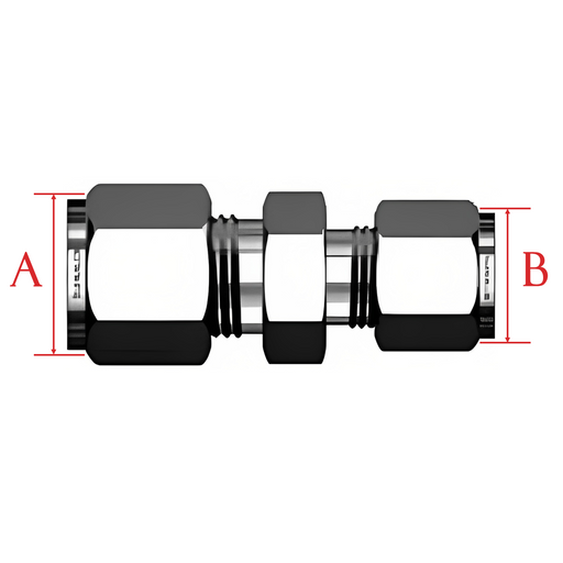 A (O.D.) X B (O.D.) Reducing Union-Ace Compression Fittings