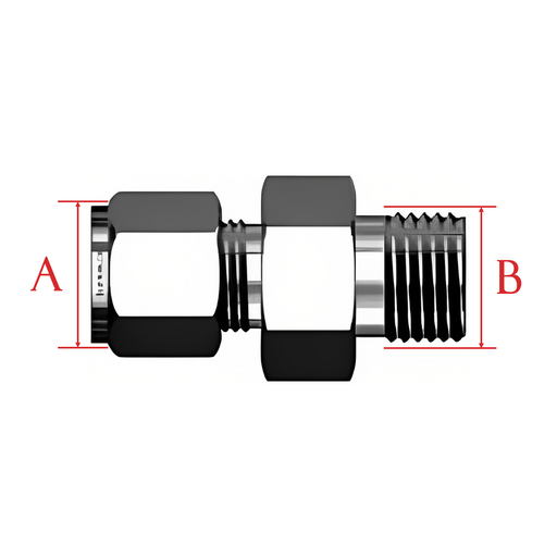 A (O.D.) X B Male SAE Connector With O-Ring Stainless Steel 316-Ace Compression Fittings