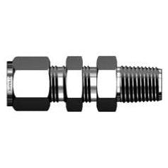 Superlok SS316 1/2" O.D. X 1/2" MNPT BULKHEAD MALE CONNECTOR-Ace Compression Fittings