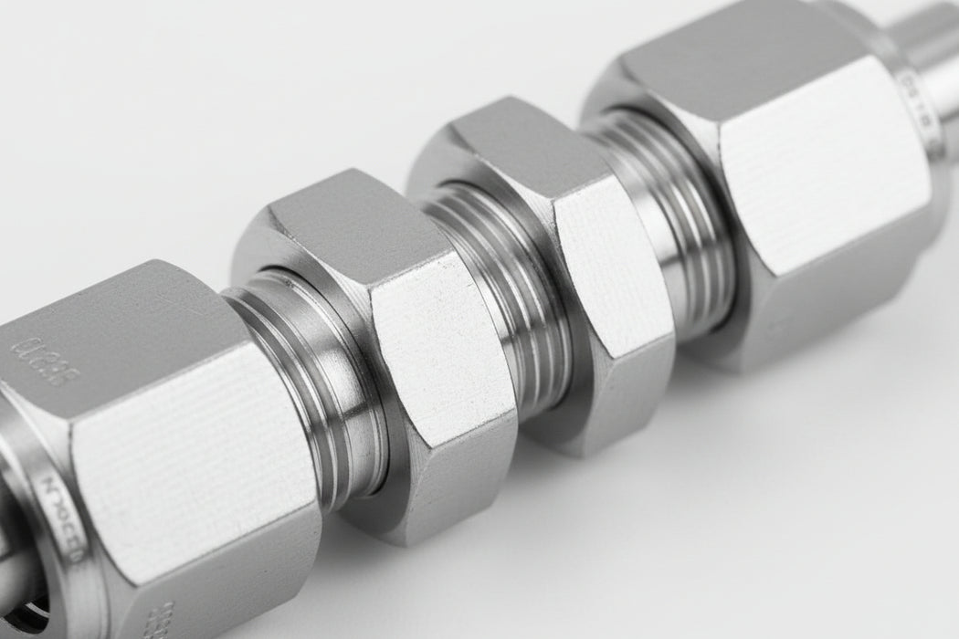 Superlok SS316 1/8" O.D. Stainless Steel Bulkhead Union for Compression Fittings - Ace Compression Fittings